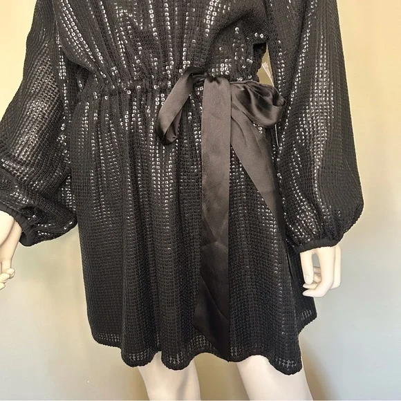 Something Navy Sequin Black Mini Dress - Picture 11 of 16